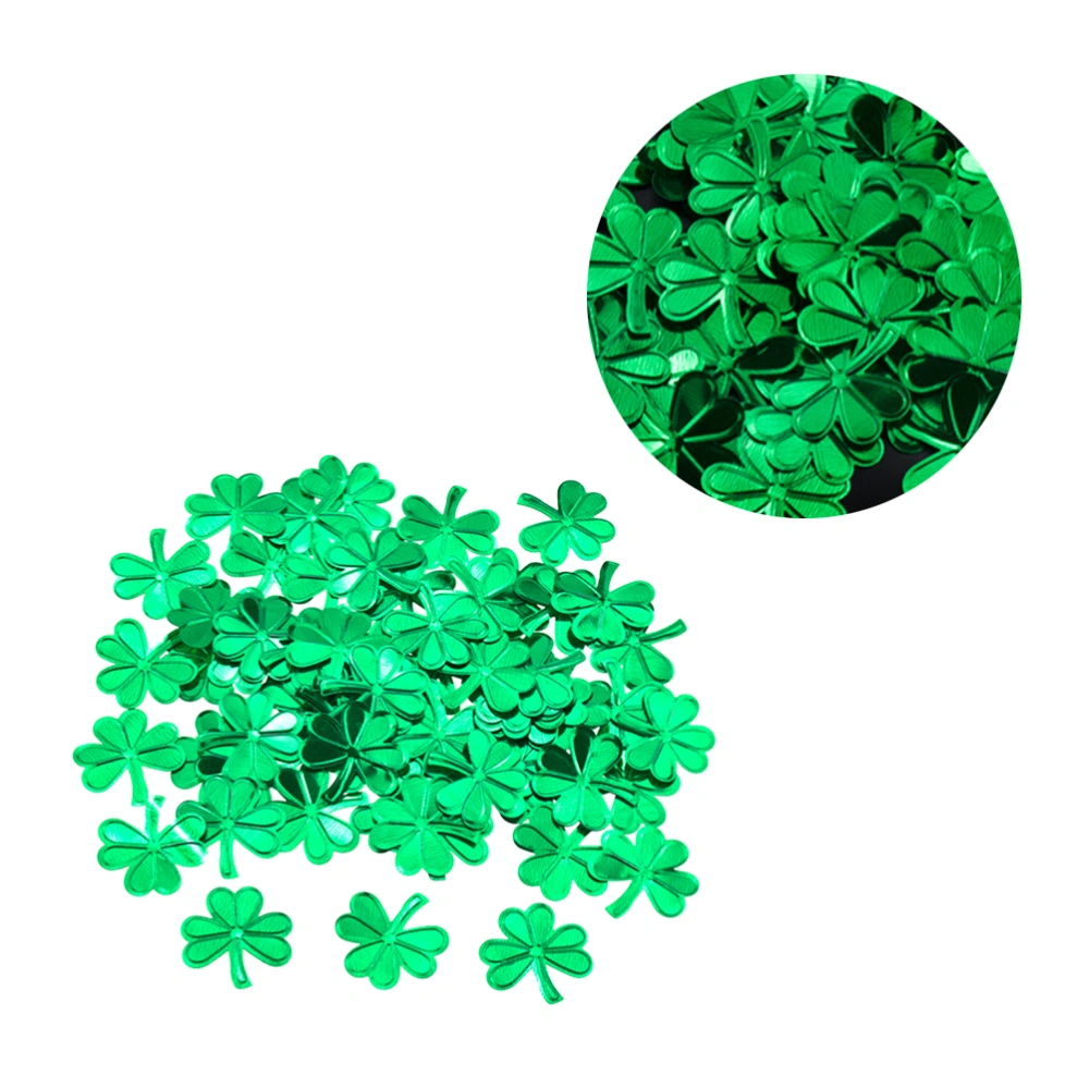 1 Set 45g St. Patricks Day Clover Confetti Decor Table Shamrock Confetti Resin Paillette Shamrock Ornaments for Festival Carnivals Party Decor Use Green