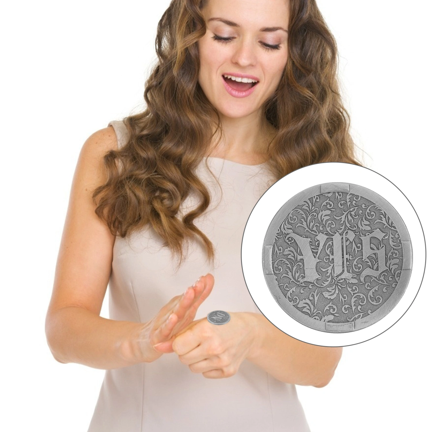 1Pc Commemorative Coin Delicate Yes or No Decision Coin Decorative Souvenir Coin