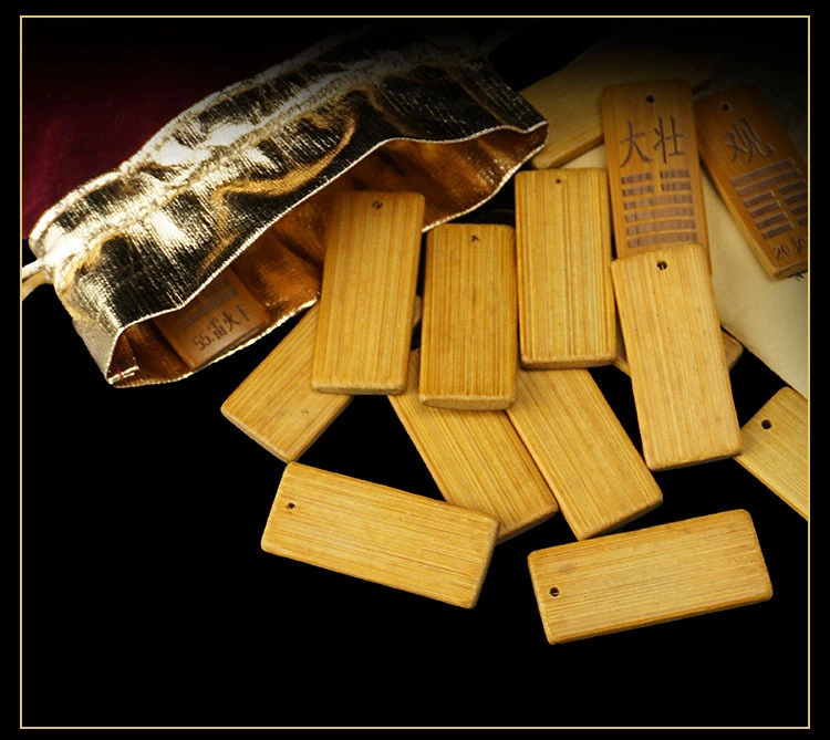 9Pcs Wood Divination Tool Spiritual Bagua Cards Fengshui Chinese Cards Divination Cards