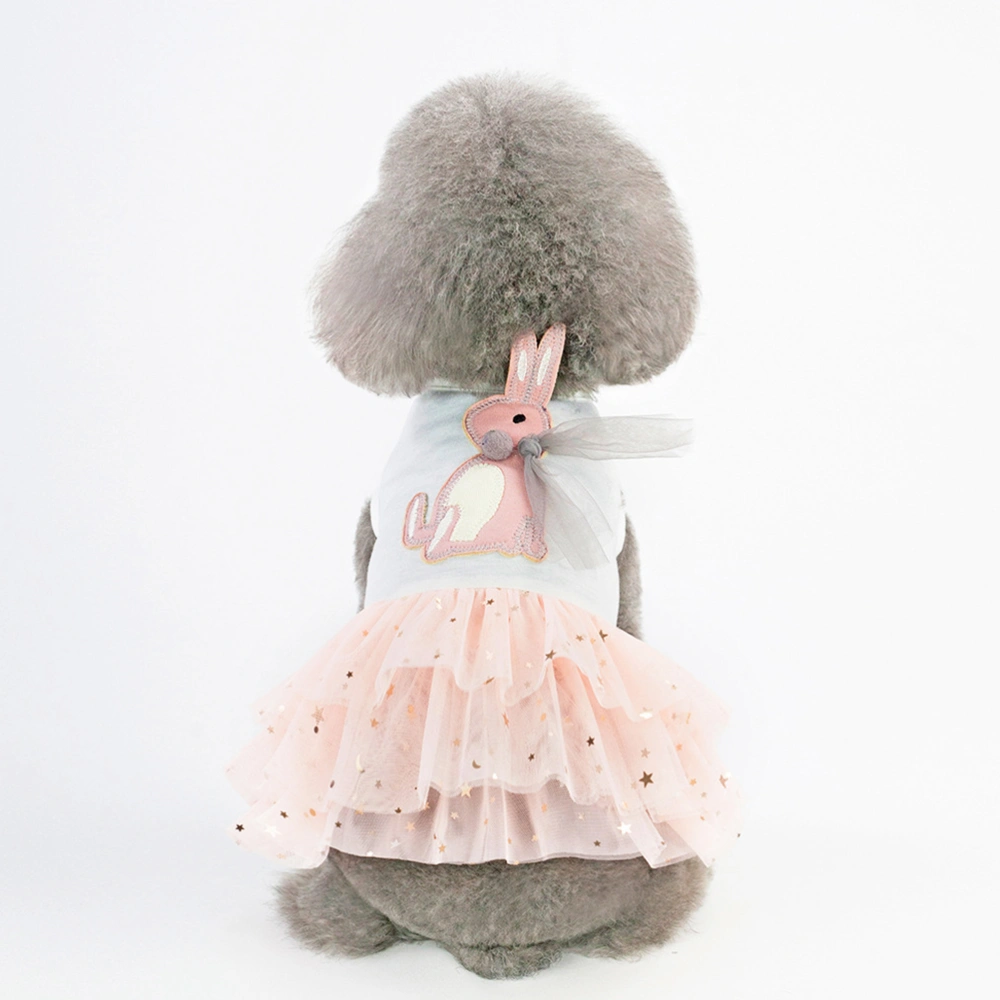 Lovely Pet Dress Rabbit Tutu Skirt Lace One-piece Pet Clothes for Dog Puppy (White, Size M)