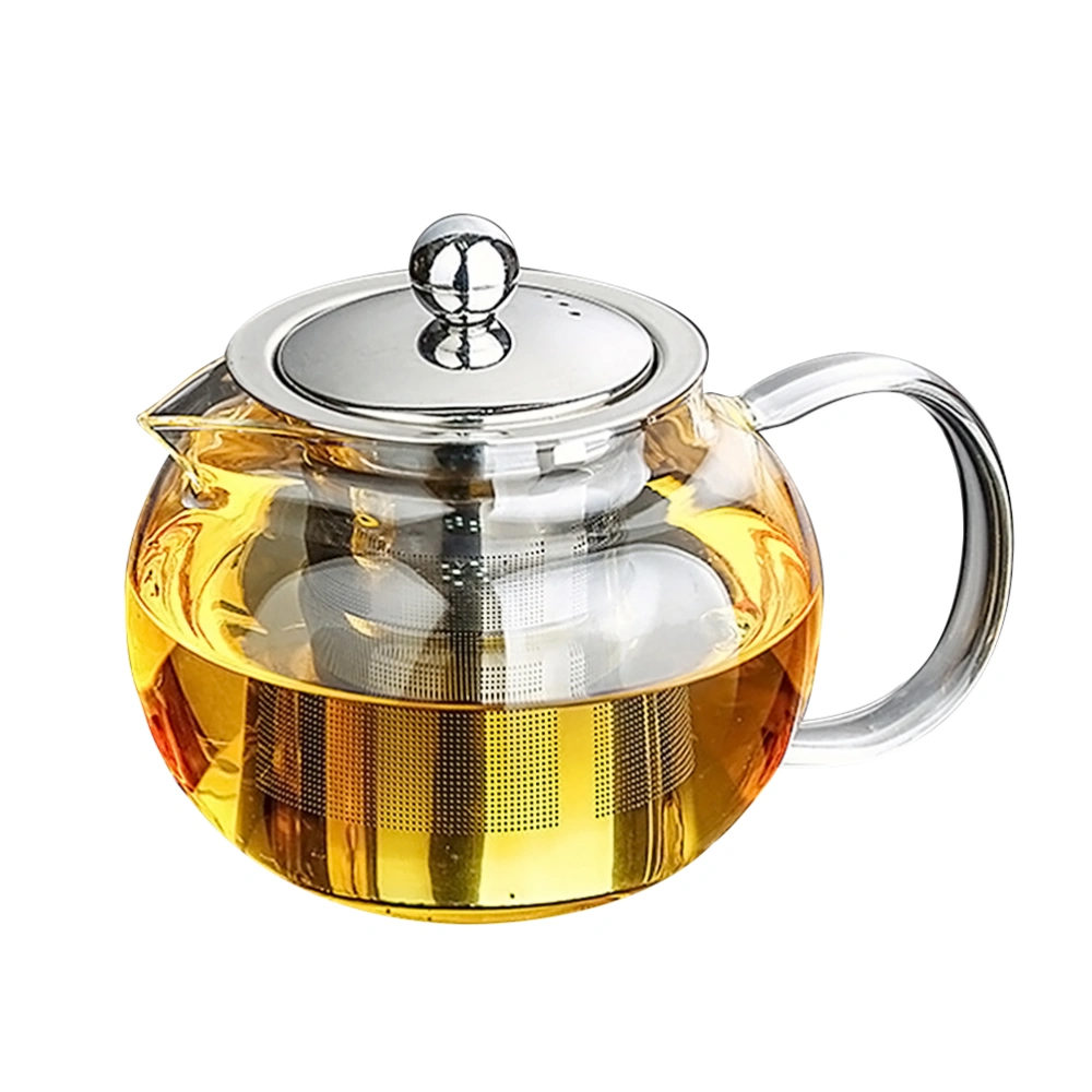 1300ml Heat Resistant Glass Teapot Induction Cooker Heat Resistant Glass Teapot with 304 Stainless Steel Strainer