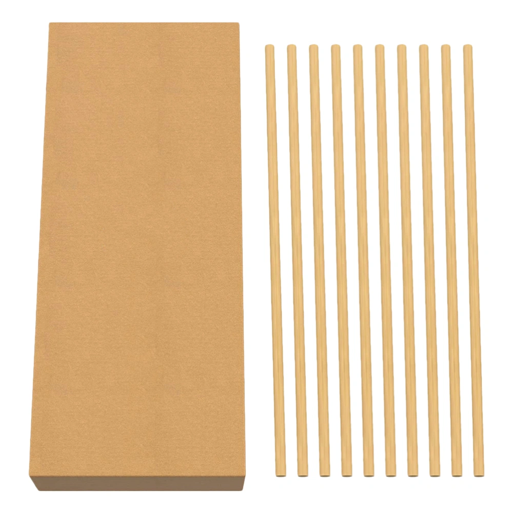 100Pcs Environmental Friendly Straw Natural Straws Drinking Supplies  (Brown)