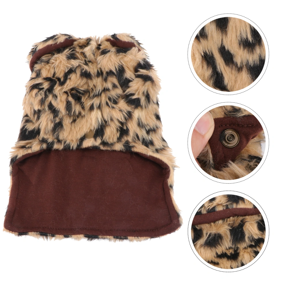 Fashion Luxury Leopard Flush Warm Keeping Dog Clothes - Size XS