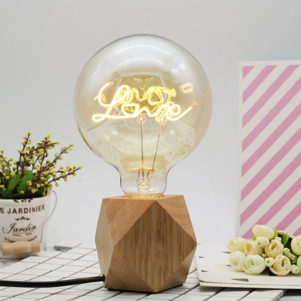 G125 Light Bulb Love Pattern Vintage E27 Lamp Holder Bulb Light Energy-saving Decorative Dimmable Bulb Lamp (4W Voltage 110V)