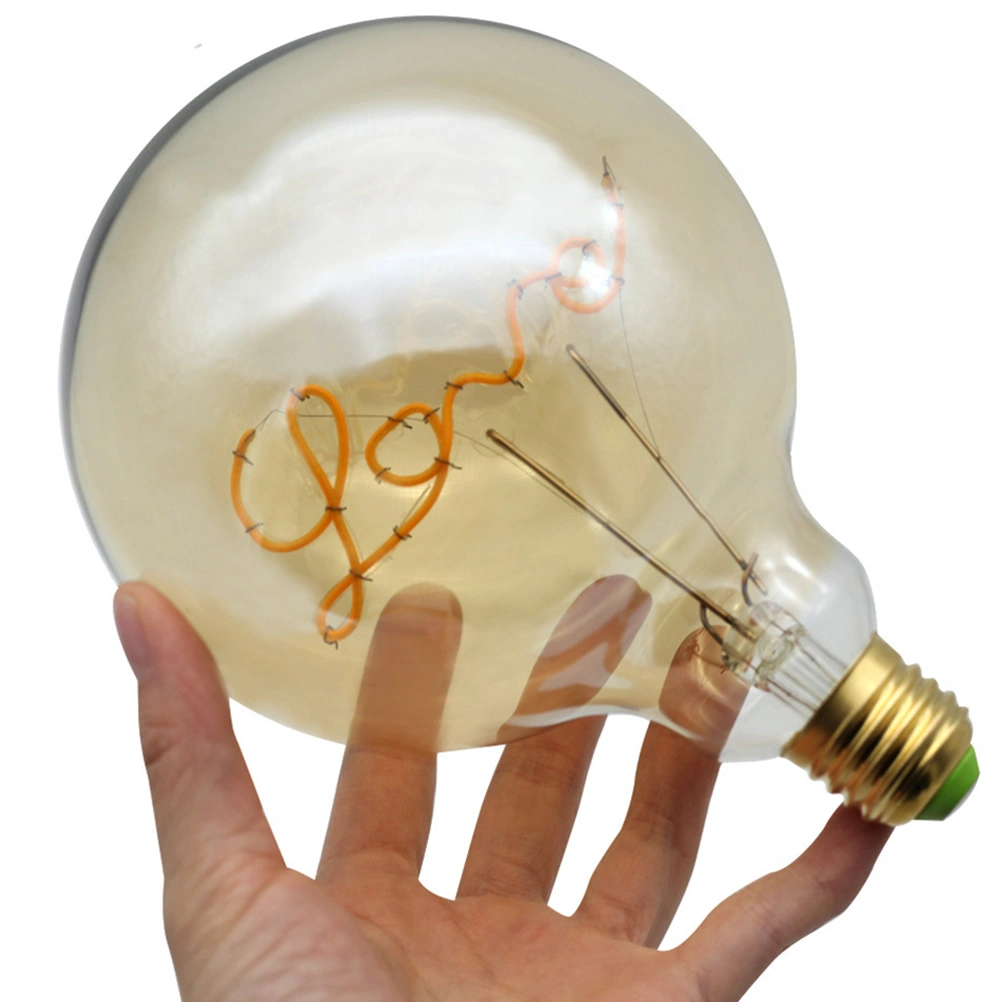 G125 Light Bulb Love Pattern Vintage E27 Lamp Holder Bulb Light Energy-saving Decorative Dimmable Bulb Lamp (4W Voltage 110V)