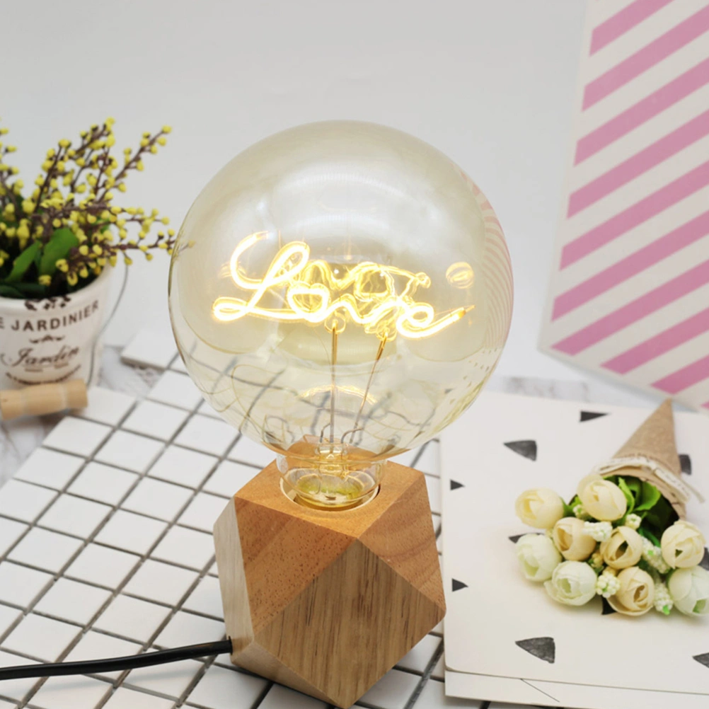 G125 Light Bulb Love Pattern Vintage E27 Lamp Holder Bulb Light Energy-saving Decorative Dimmable Bulb Lamp (4W Voltage 110V)