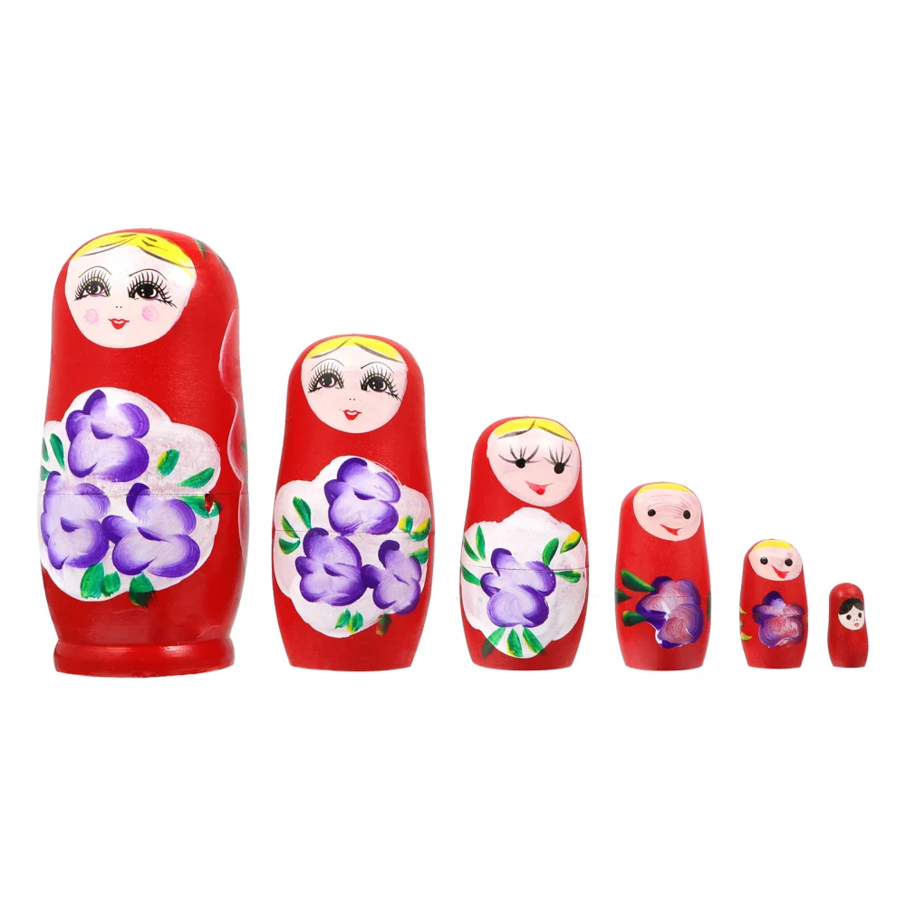 1pc Russian Nesting Dolls Chic Matryoshka Wood Stacking Nested Set Kids Toy