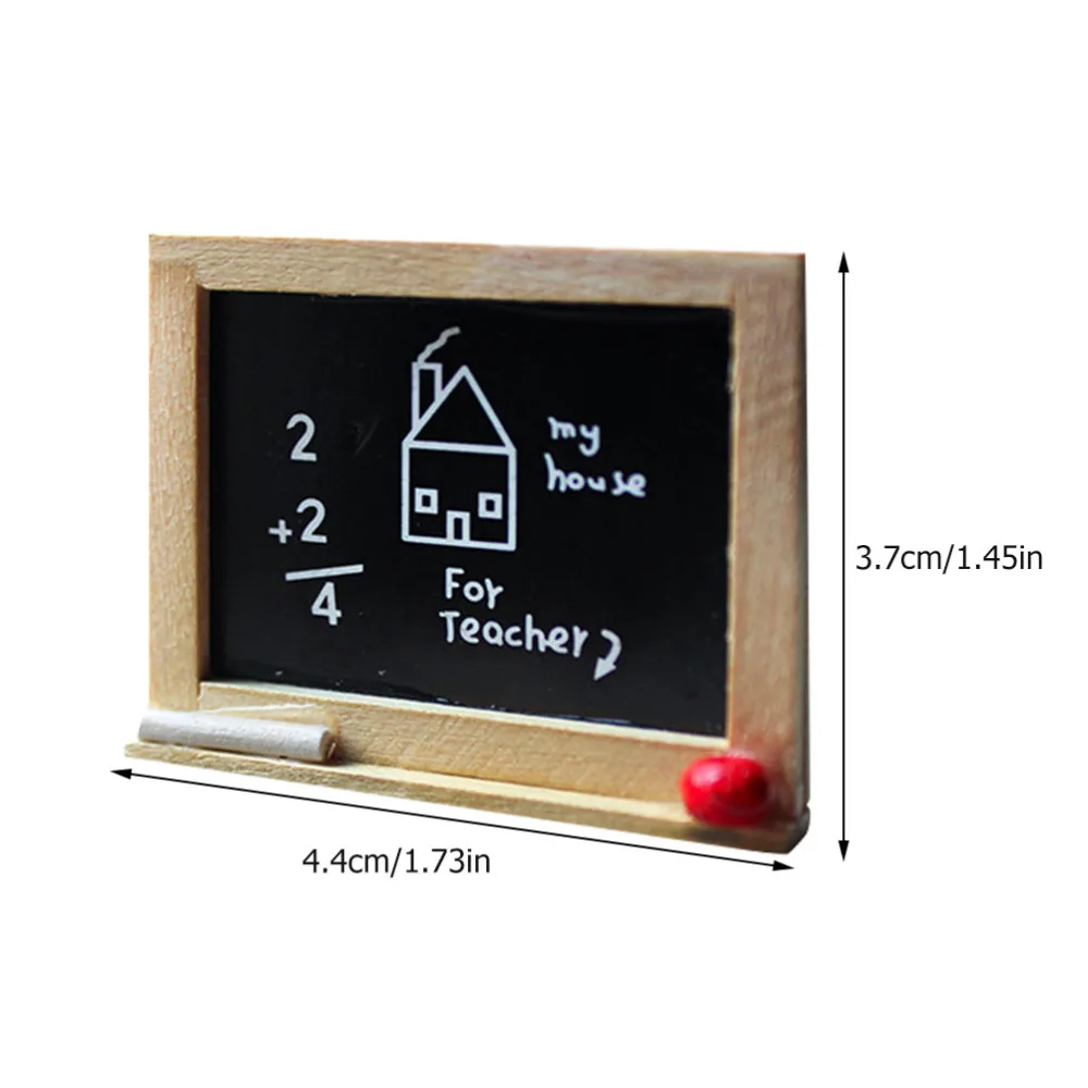 2Pcs Miniature Landscape Doll House Mini Blackboard Decorative Prop for Decor