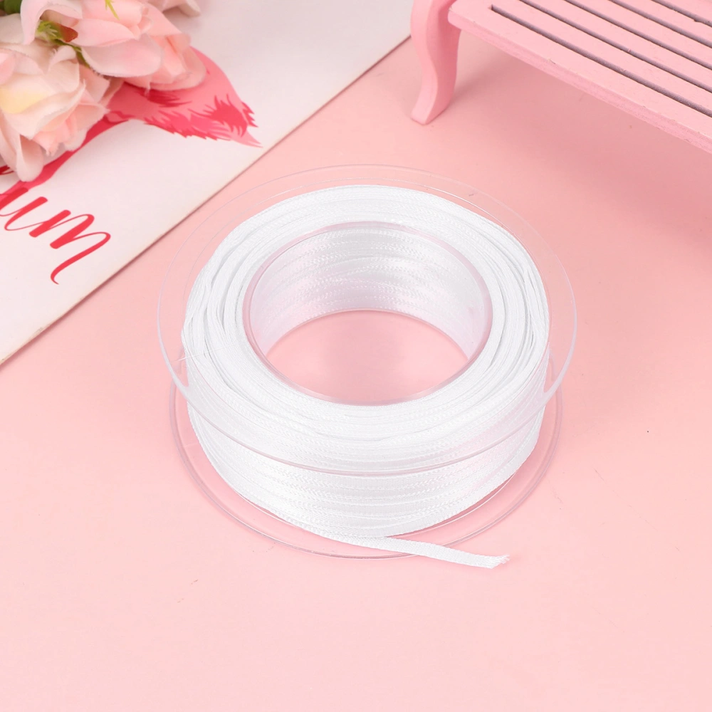 Baking Silk Ribbons Double-Sided Polyester Balloon Cake Gift Flowers Decorative Silk Ribbons (Roll has 50 Meters, White)