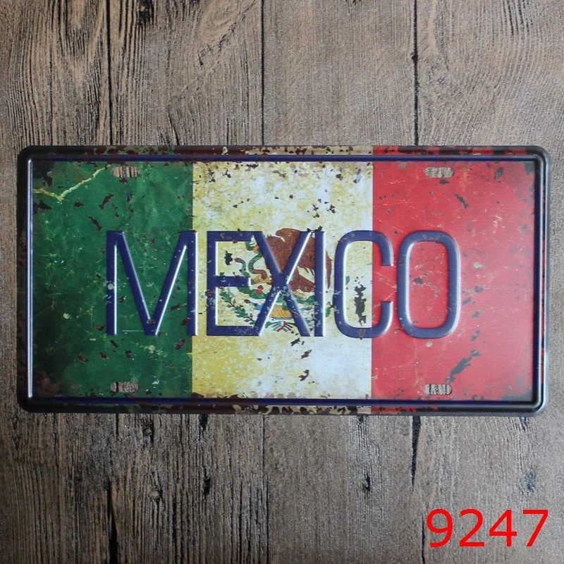 Mexico Metal Tin Sign Bar Cafe Garage Wall Decor Metal Wall Hanging Picture