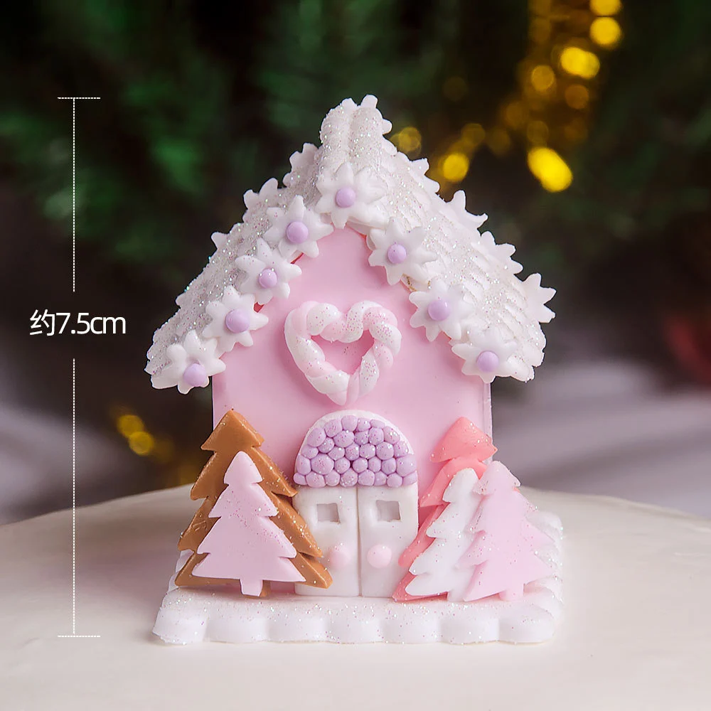 Mini Christmas House Xmas Miniature Xmas House Table Centerpiece Decoration