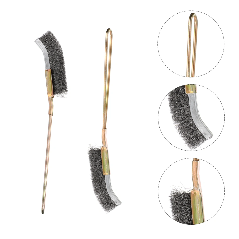 2Pcs Copper Long Handle Bird Cleaning Brushes Pet Supplies Cage Accessories