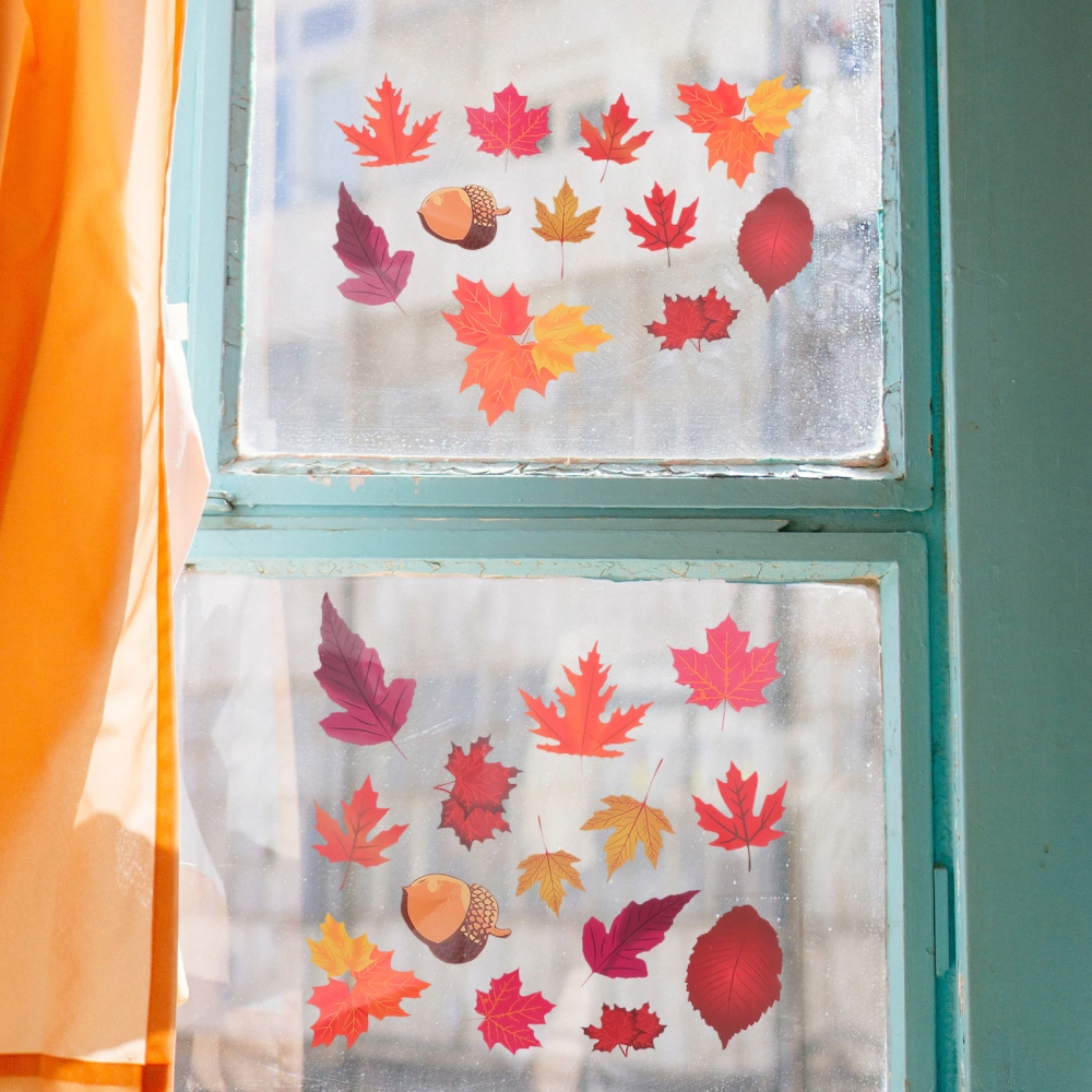 4pcs Simple Window Stickers Pretty DIY Stickers Practical Autumn Stickers