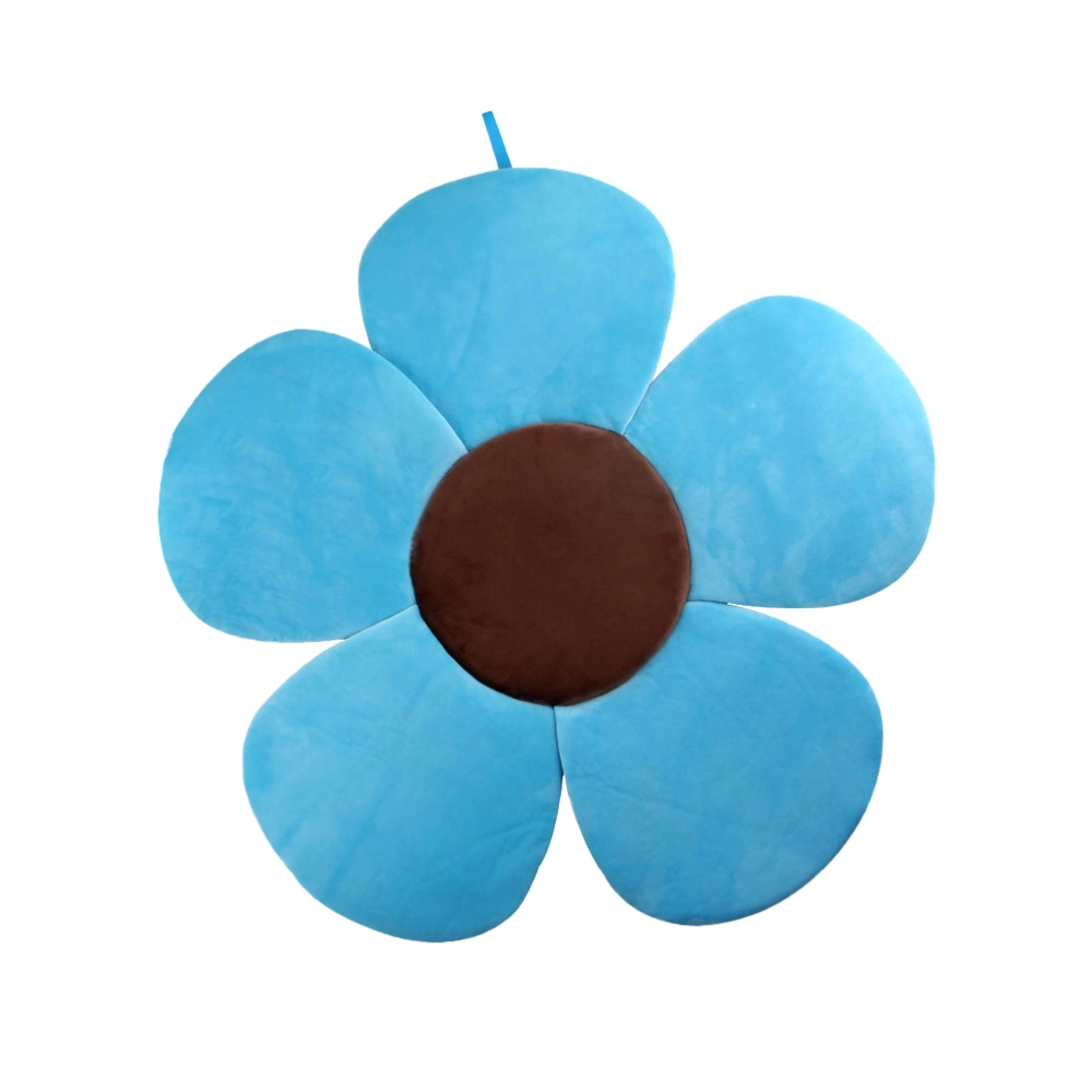 1Pc Flower Shaped Baby Shower Bath Tub Pad Newborn Non-Slip Bathtub Mat Safety Security Bath Support Cushion(Light Blue)