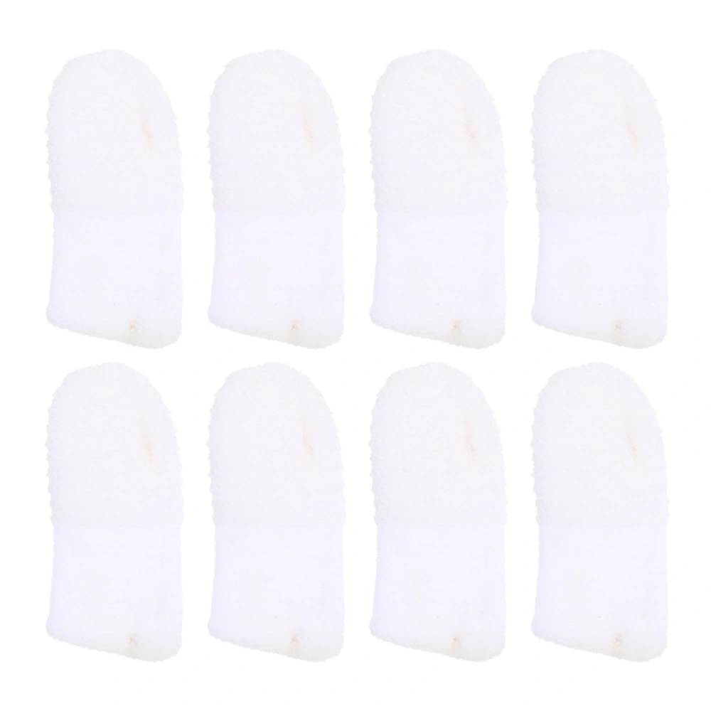 8pcs Cat Finger Toothbrushes Professional Cat Teeth Cleaning Finger Sleeves (White)