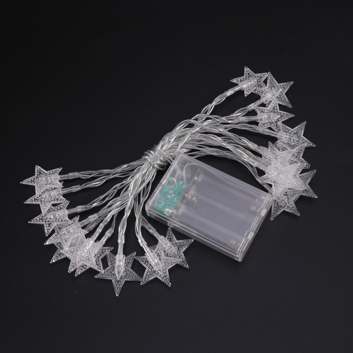 3 Meters Fairy String Lights Xmas Tree 20pcs LED Beads Five-pointed Star Lights Battery Operated For Christmas Wedding Party Garden Patio Bedroom Decor (Warm White)