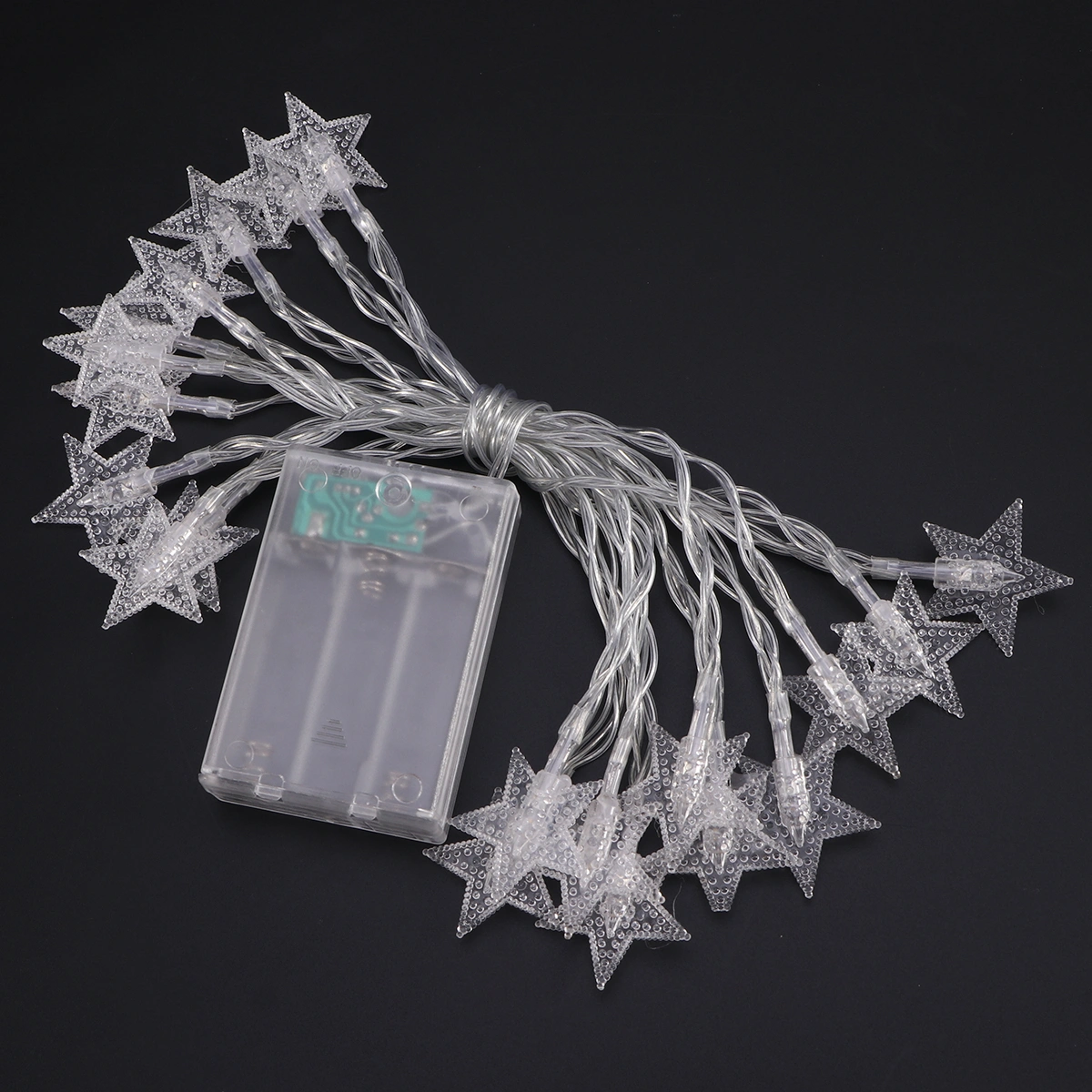 3 Meters Fairy String Lights Xmas Tree 20pcs LED Beads Five-pointed Star Lights Battery Operated For Christmas Wedding Party Garden Patio Bedroom Decor (Warm White)