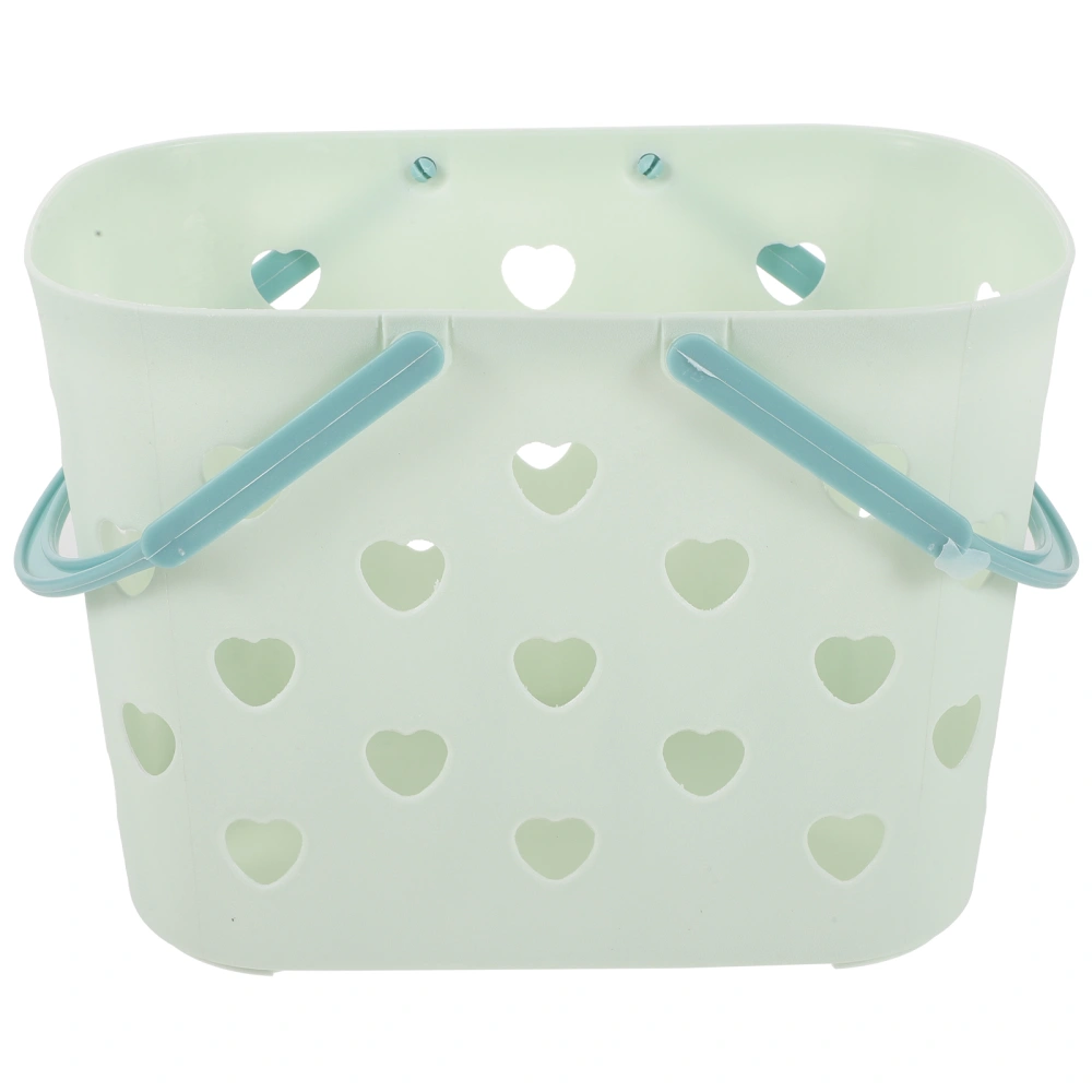 Plastic Bathroom Storage Tote Hand Basket (Green)