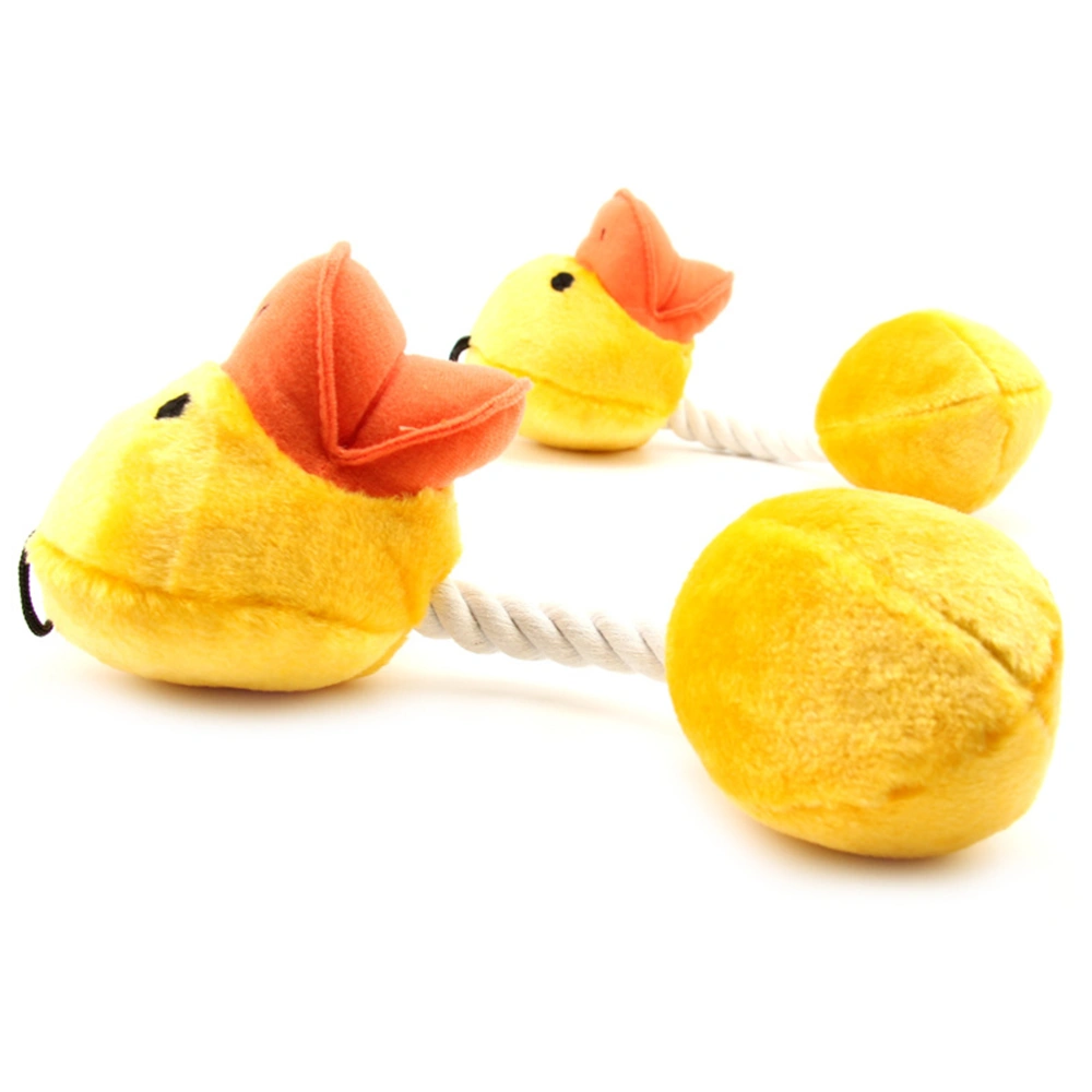 Pet Plush Toys Dog Chew Toys Pet Cats Biting Sound Squeaky Toys Yellow Duck Design