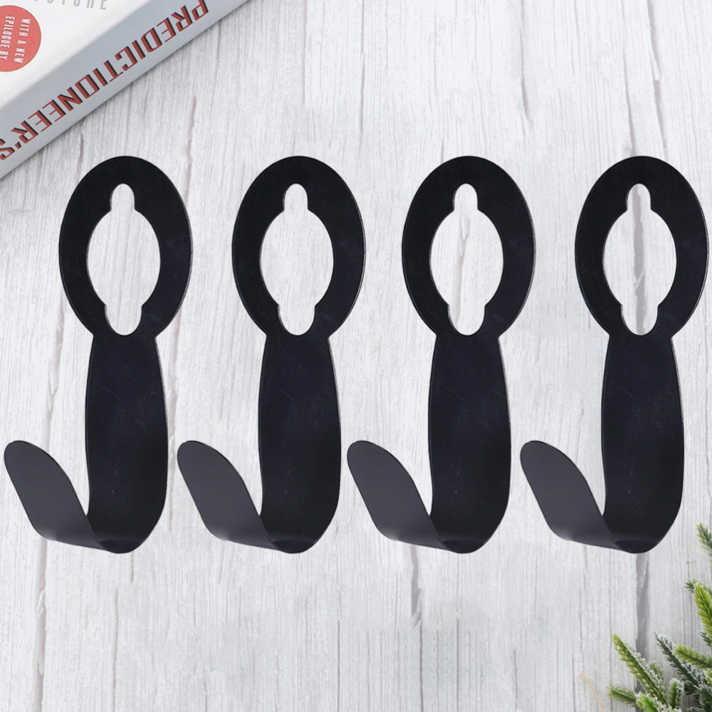 4Pcs Garden Plastic Hose Hook Telescopic Hose Storage Rack Winding Frame Expandable Pipe Holder Hose Holder Carrier for Garden (Black)