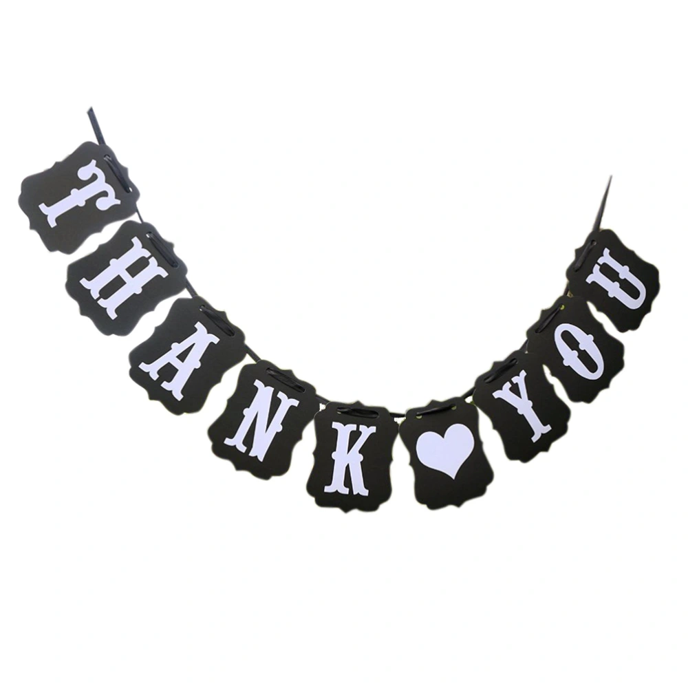 THANK YOU Paper Bunting Banner Wedding Party Favors (Black)