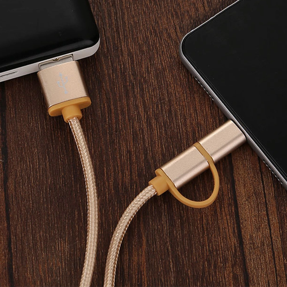 2-In-1 Multiple Use Type-C Android Multi-function Data Cable Connect Cable(Golden)