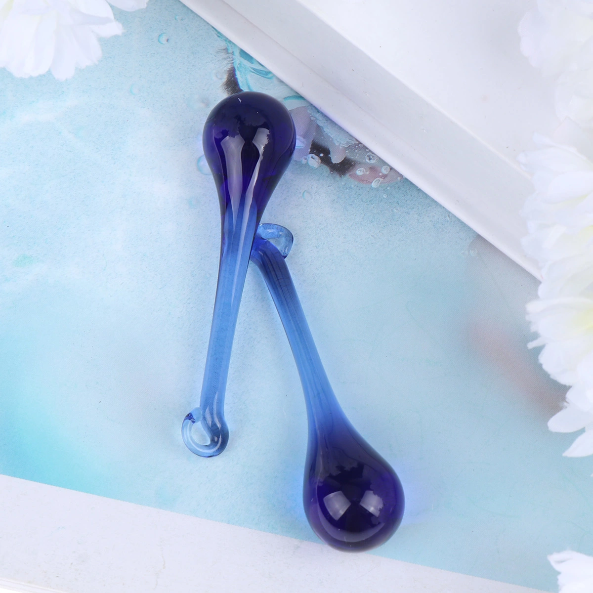 10PCS DIY Decorative Lighting Accessories Delicate Chandelier Accessories Crystal Water Drop Pendant Hanging Decorations for Stage Wedding Decor Blue