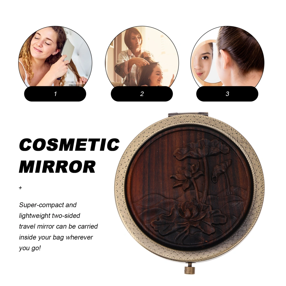 Vintage Style Makeup Mirror Folding Compact Cosmetics Mirror for Travel