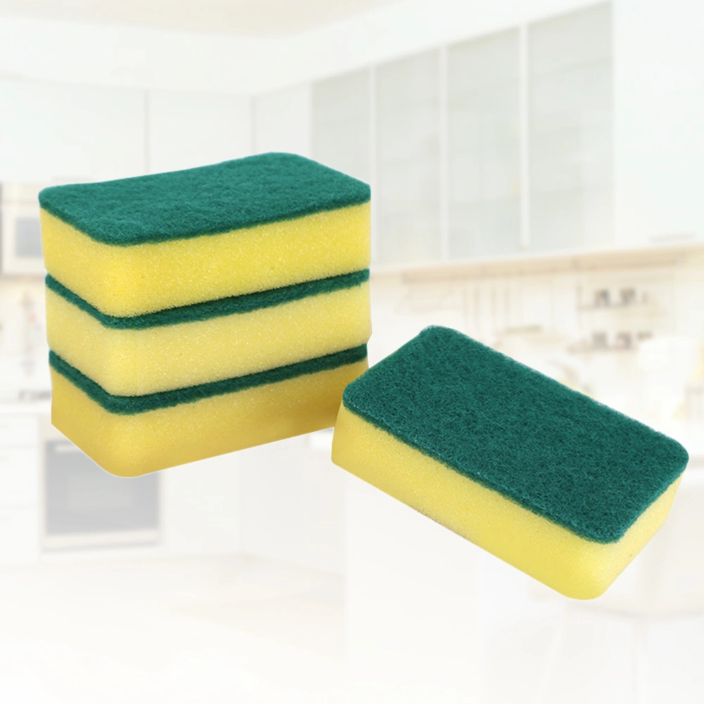 20pcs High-density Sponge Scouring Pads Kitchen Cleaning Cloths Dishwashing Brushes Sponge Cleaners(11x7x3cm)