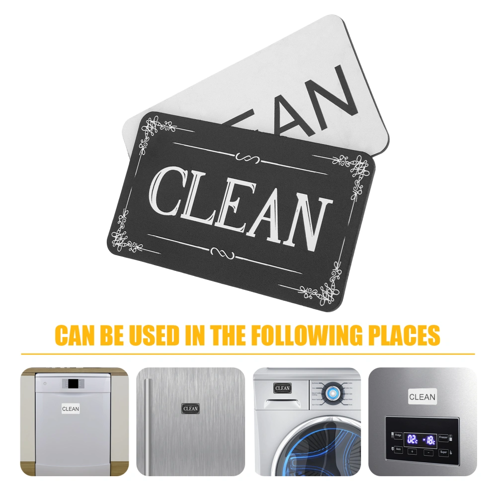 2pcs Dishwasher Magnet Clean Dirty Sign Washer Pattern Clean Dirty Magnet