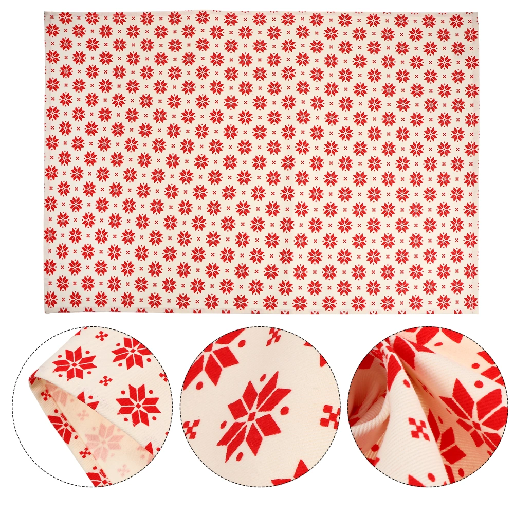 1 Pc Household Cotton Printed Tea Towel Breathable Dinner Napkin (Red)