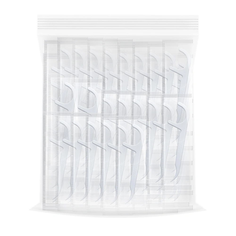 300Pcs Dental Floss Sticks Plastic Floss Sticks Teeth Cleaning Tools (White)