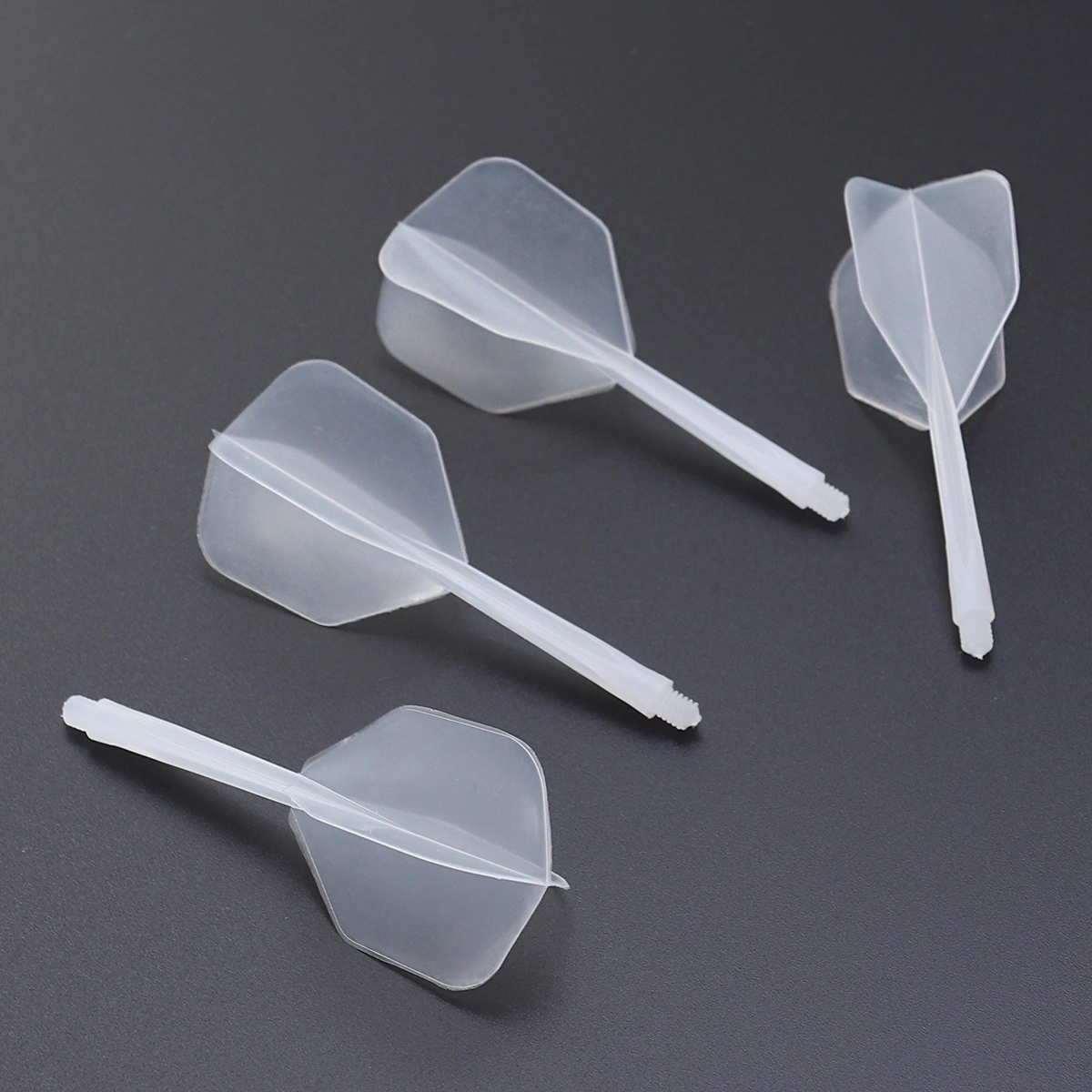 4 Pcs Transparent Fine Thread Dart Flights Darts Accessory Outdoor and Indoor Sports Dart Tail Wings (Fine and Small Thread, White)