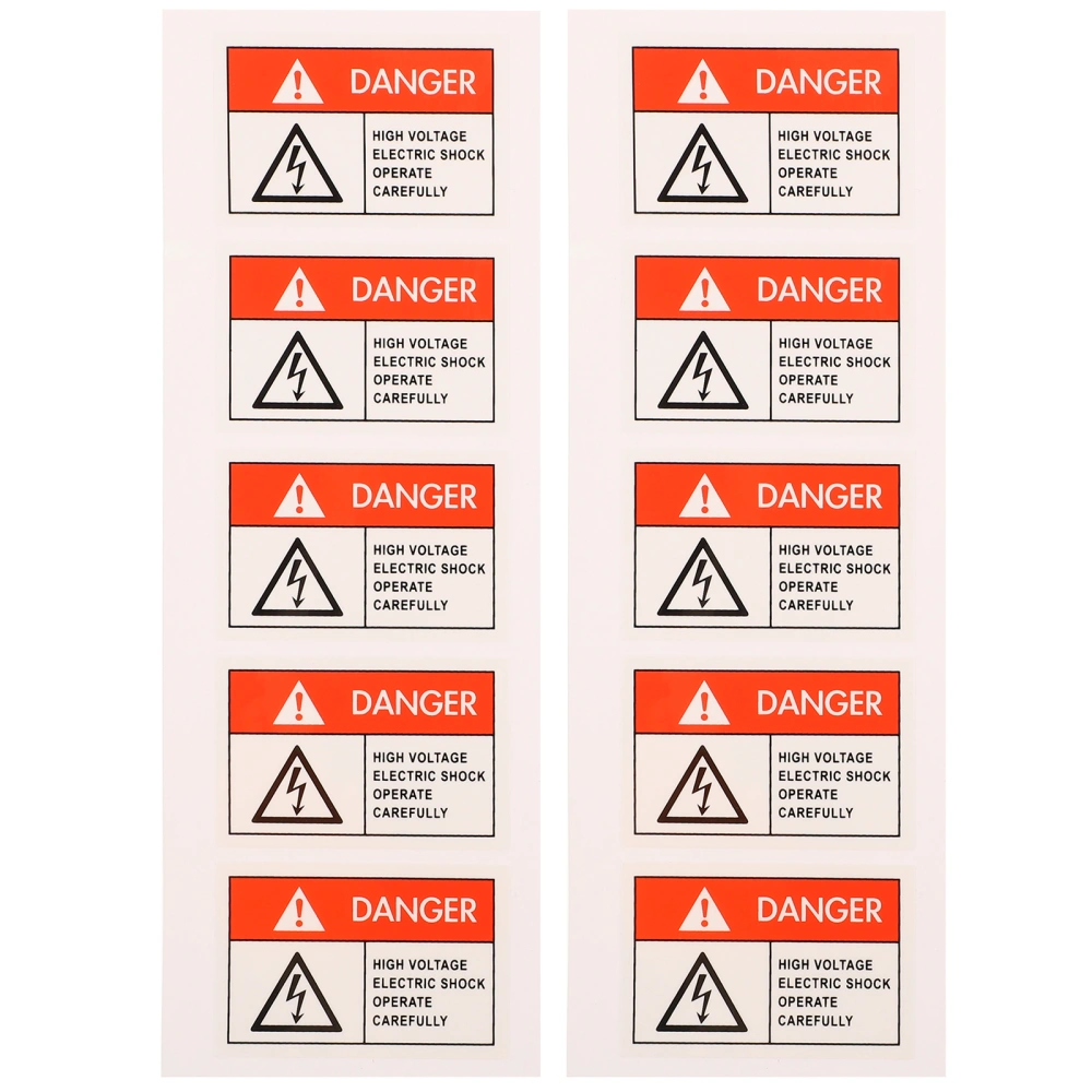 10Pcs DANGER Warning Stickers Adhesive Backside Sign Safe  Sticker Clear Large Font Text Decal