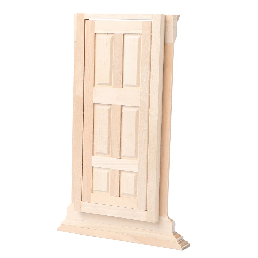 1Pc 1/12 Simulation Mini House Door Miniature Toy Mini Wooden Furniture