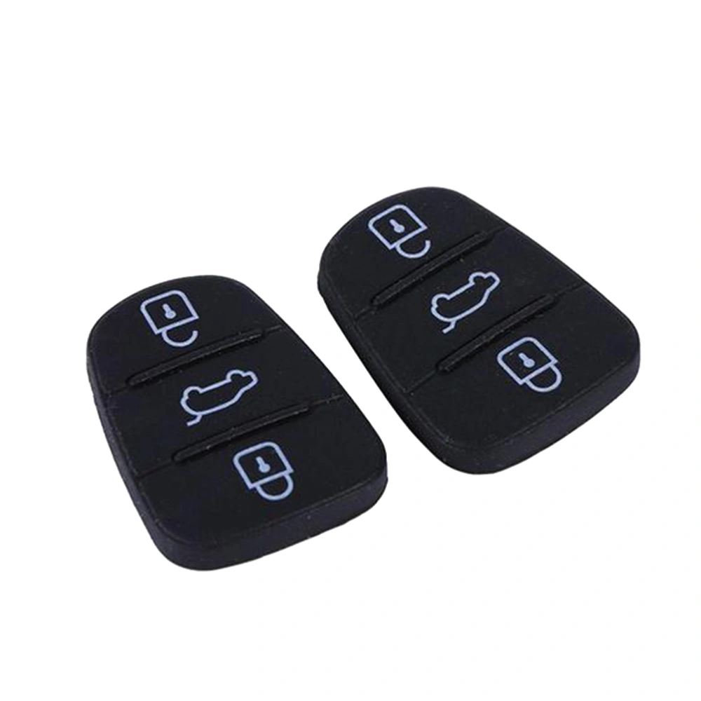 2pcs Practical Car Key Shell 3 Buttons Folding Remote Auto Key Fob Case for Hyundai I10 I20 I30 (Black)