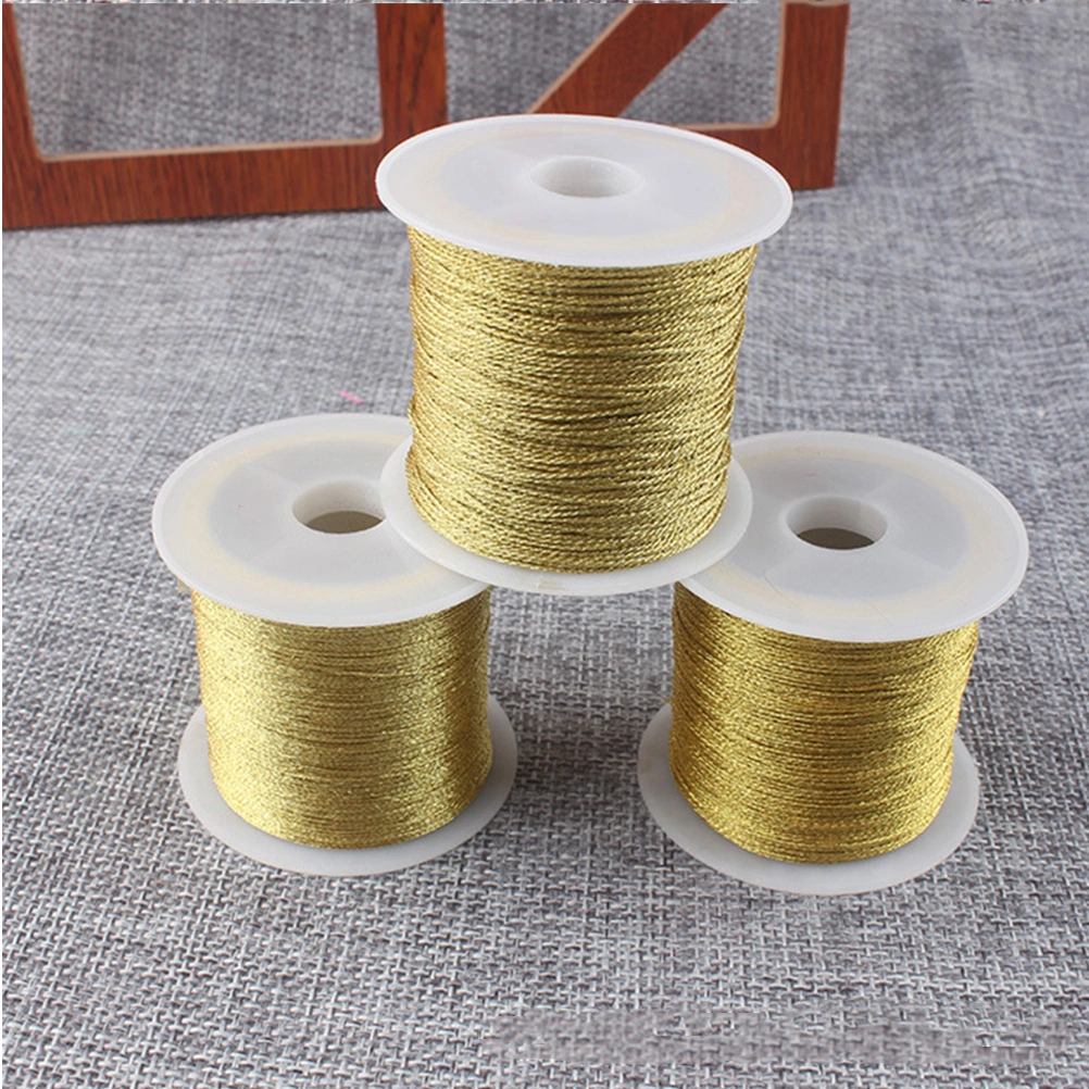 3 Rolls Attractive Braided Rope DIY Tassel Winding Wire Articles Rope Useful Knitting Rope for Art Decoration (Silver, Golden and Multicolor)