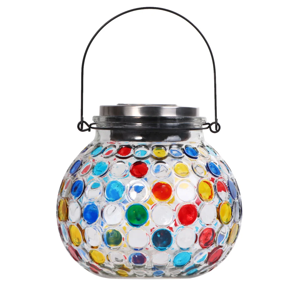 Solar Glass Jar Lamp Mosaic Lamp Decoration Use Hanging Lamp