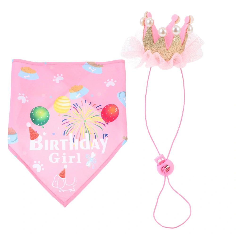 1 Set of Pet Triangular Scarf Dog Party Ornament Puppy Birthday Hat Decor