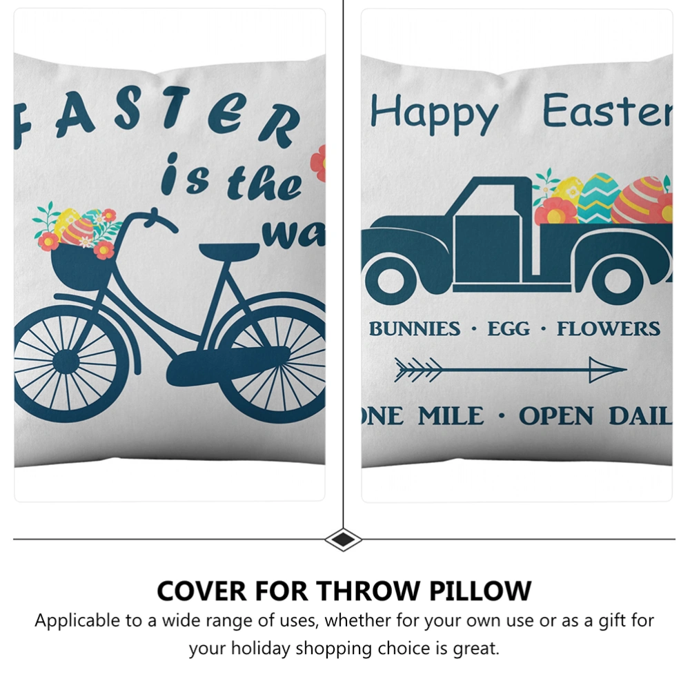 1 Set 4 Pcs Easter Home Sofa Throw Pillow Covers Pillow Protectors (Assorted Color)