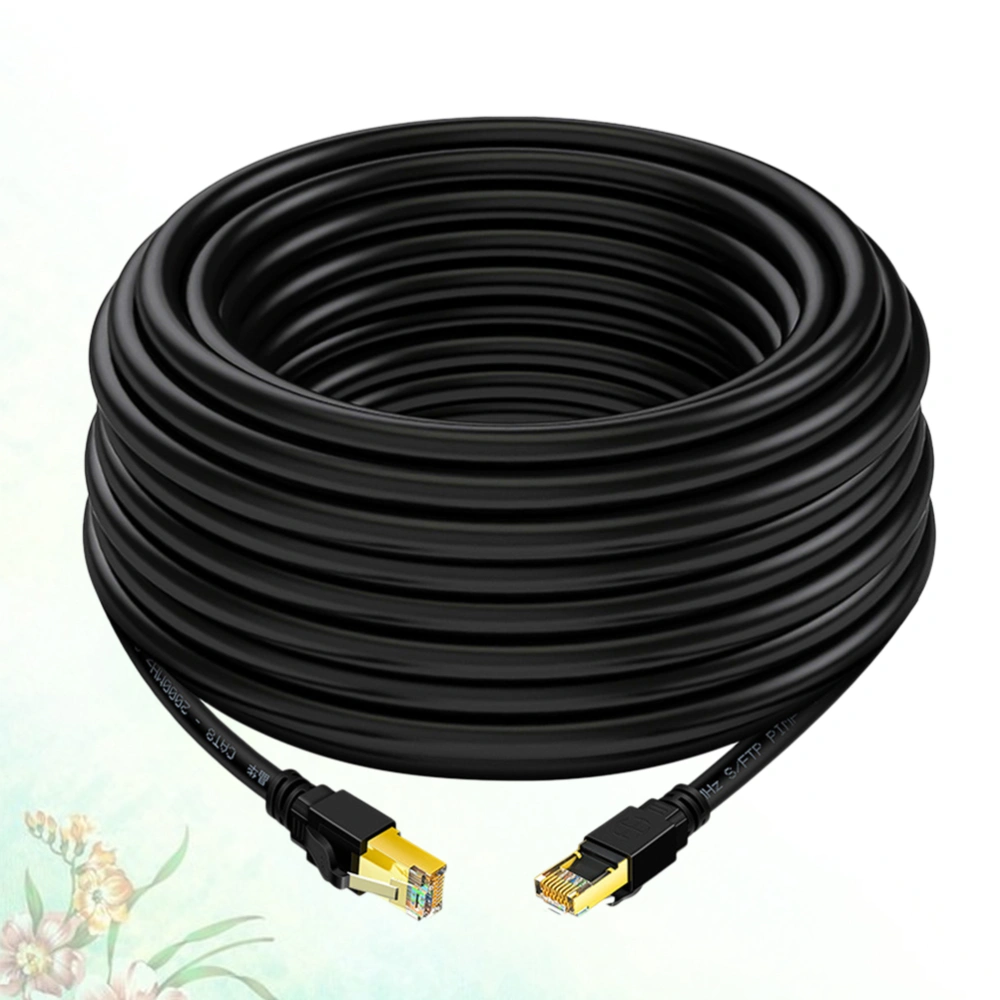 2 Meters Cat 8 Ethernet Cable RJ45 Computer Router Ultrathin Network Cable (Black)