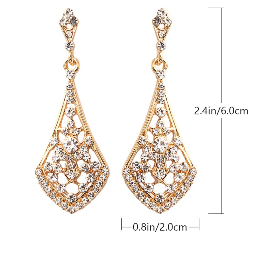 1 Pair Alloy Rhinestones Studded Earrings Ear Drops Ear Pendants for Women Girl