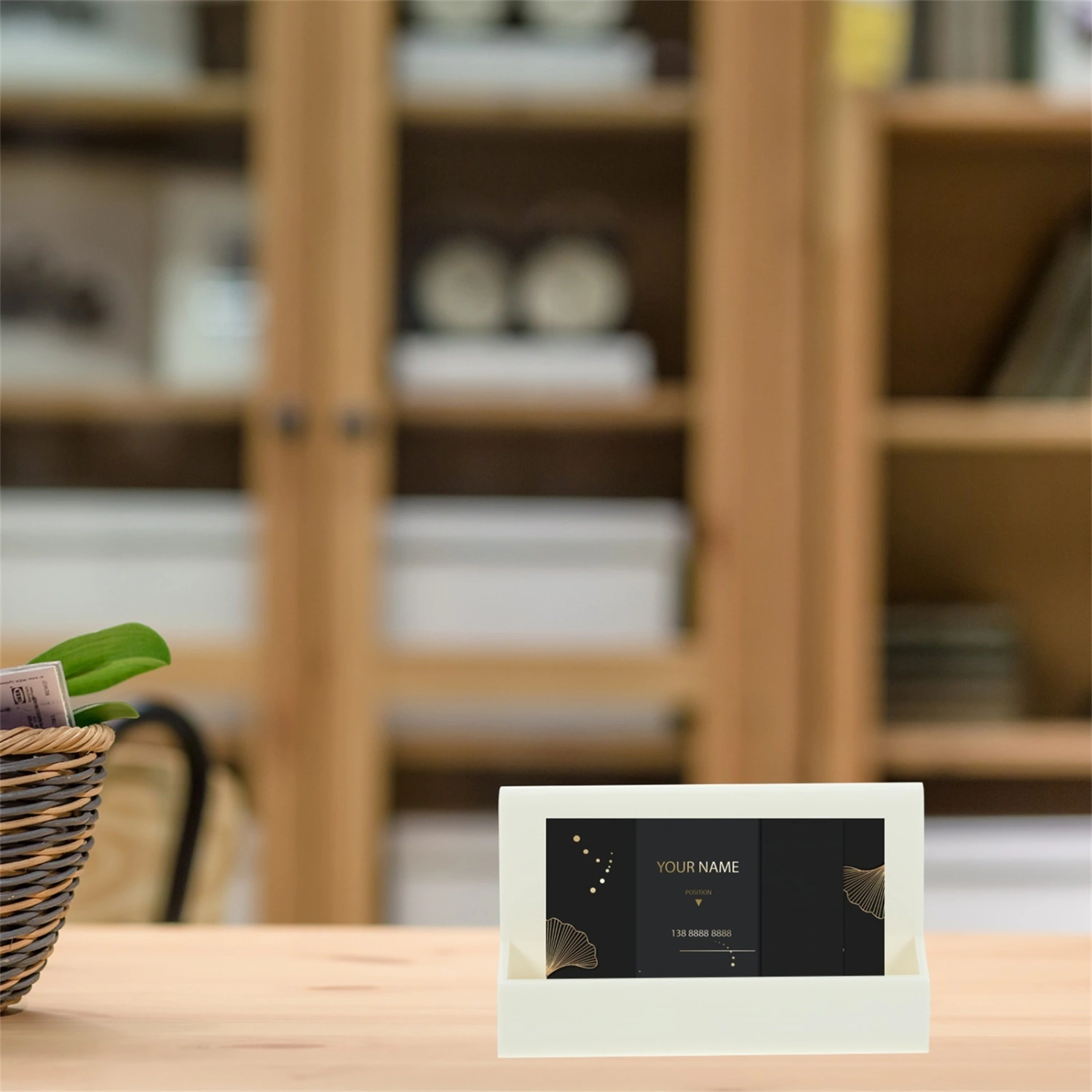 2pcs Business Card Holder Business Card Base Name Card Stand Convenient Card Holder Office