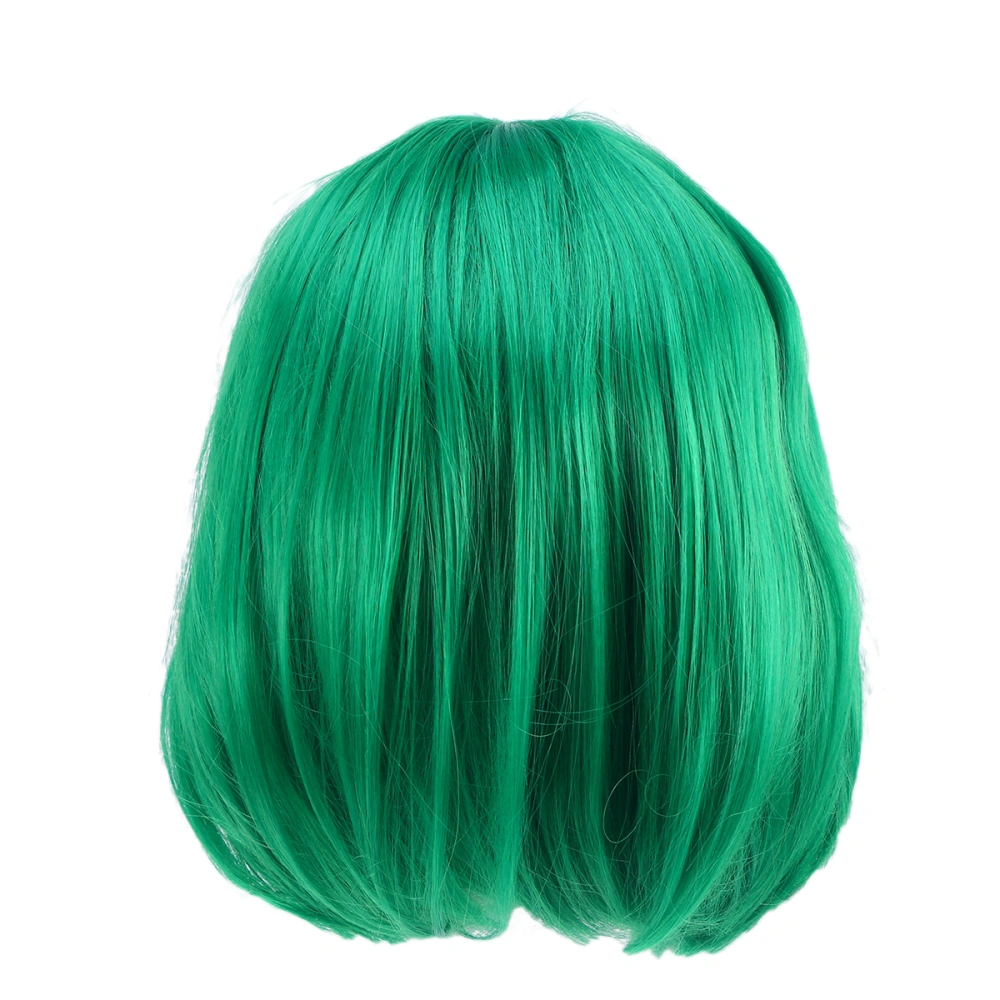 Women's Bob Wig Short Straight Wig Synthetic Hair Wig High Temperature Fiber Bob Wig (Green)