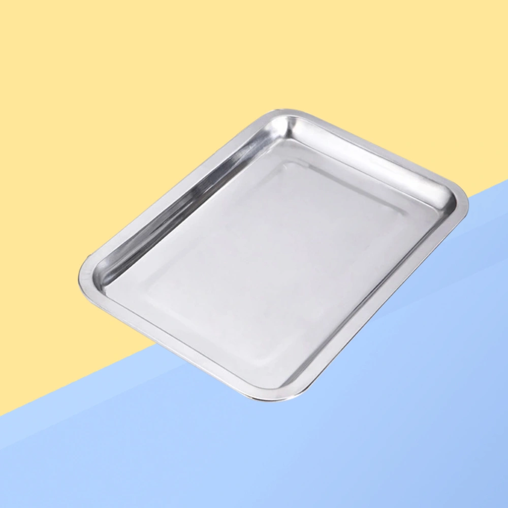 Stainless Steel Food Tray Thickened Food Tray Flat Square Grill Tray Non Toxic Food Tray Size 1