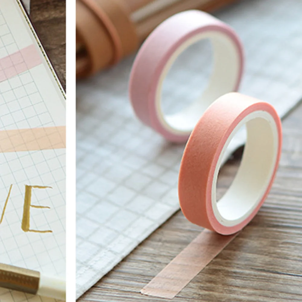 5PCS Washi Tape DIY Decorative Tape Color Paper Adhesive Tapes for Photo Frames Journals Wall Art (Style 1)