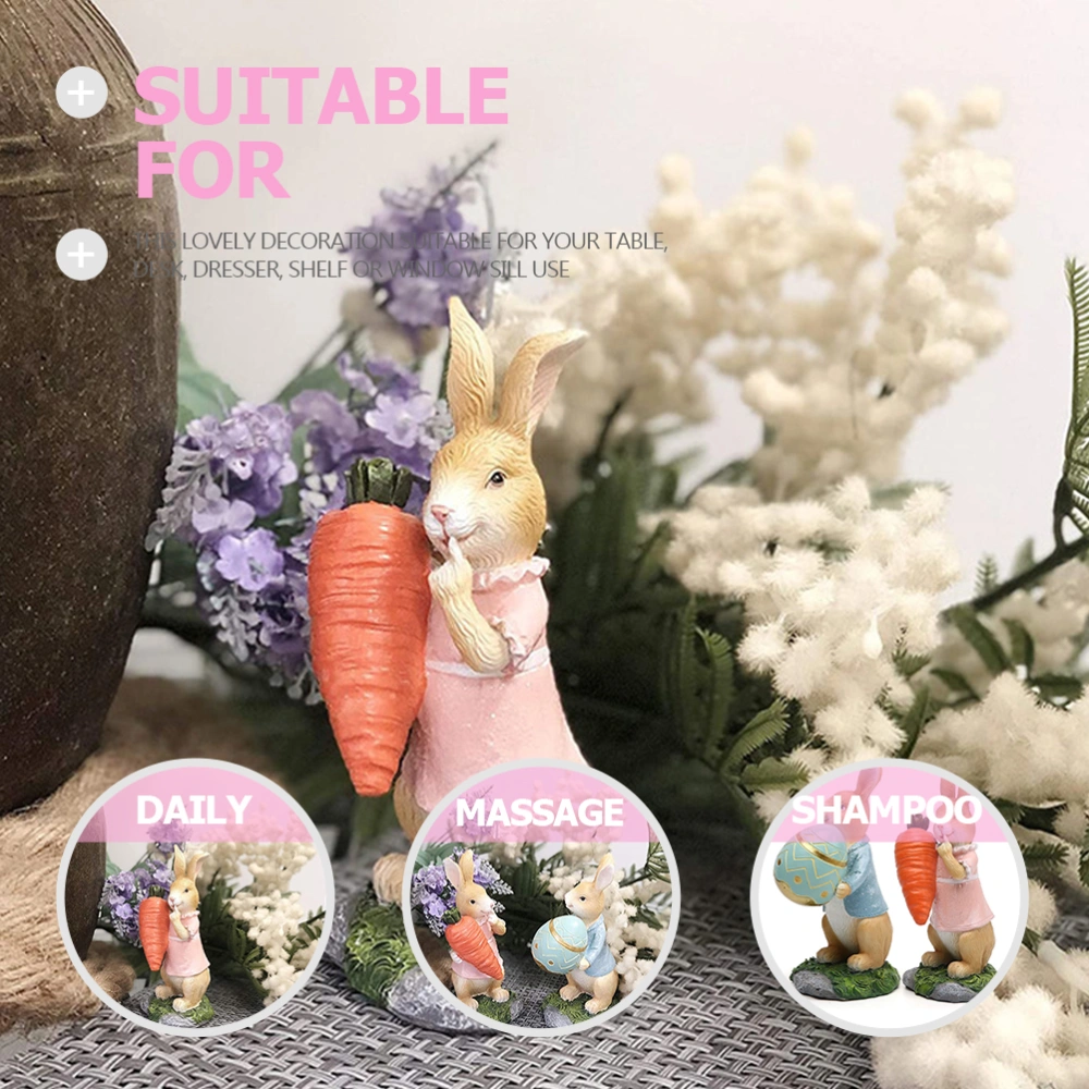 Resin Bunny Decoration Easter Rabbit Decoration Lovely Home Decoration