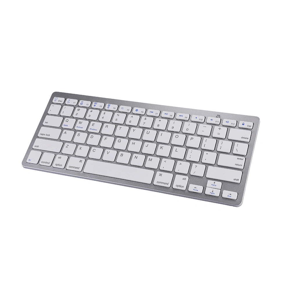 Ultra-thin Keyboard Mini Wireless Keyboard Practical Keyboard Compatible for Phone Tablet Computer (White, Without Battery)