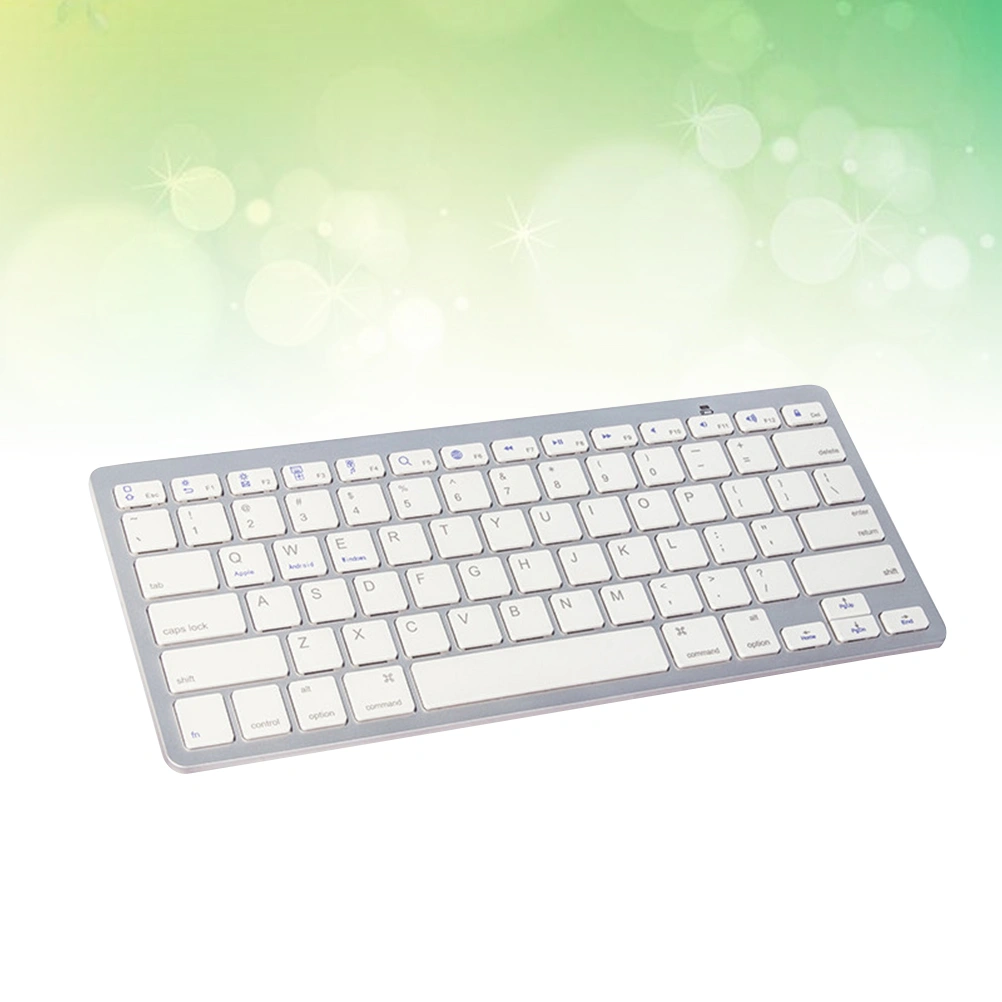 Ultra-thin Keyboard Mini Wireless Keyboard Practical Keyboard Compatible for Phone Tablet Computer (White, Without Battery)