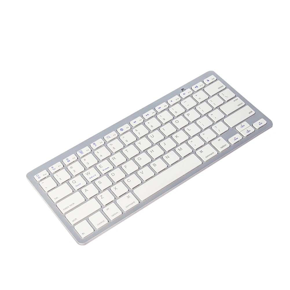 Ultra-thin Keyboard Mini Wireless Keyboard Practical Keyboard Compatible for Phone Tablet Computer (White, Without Battery)